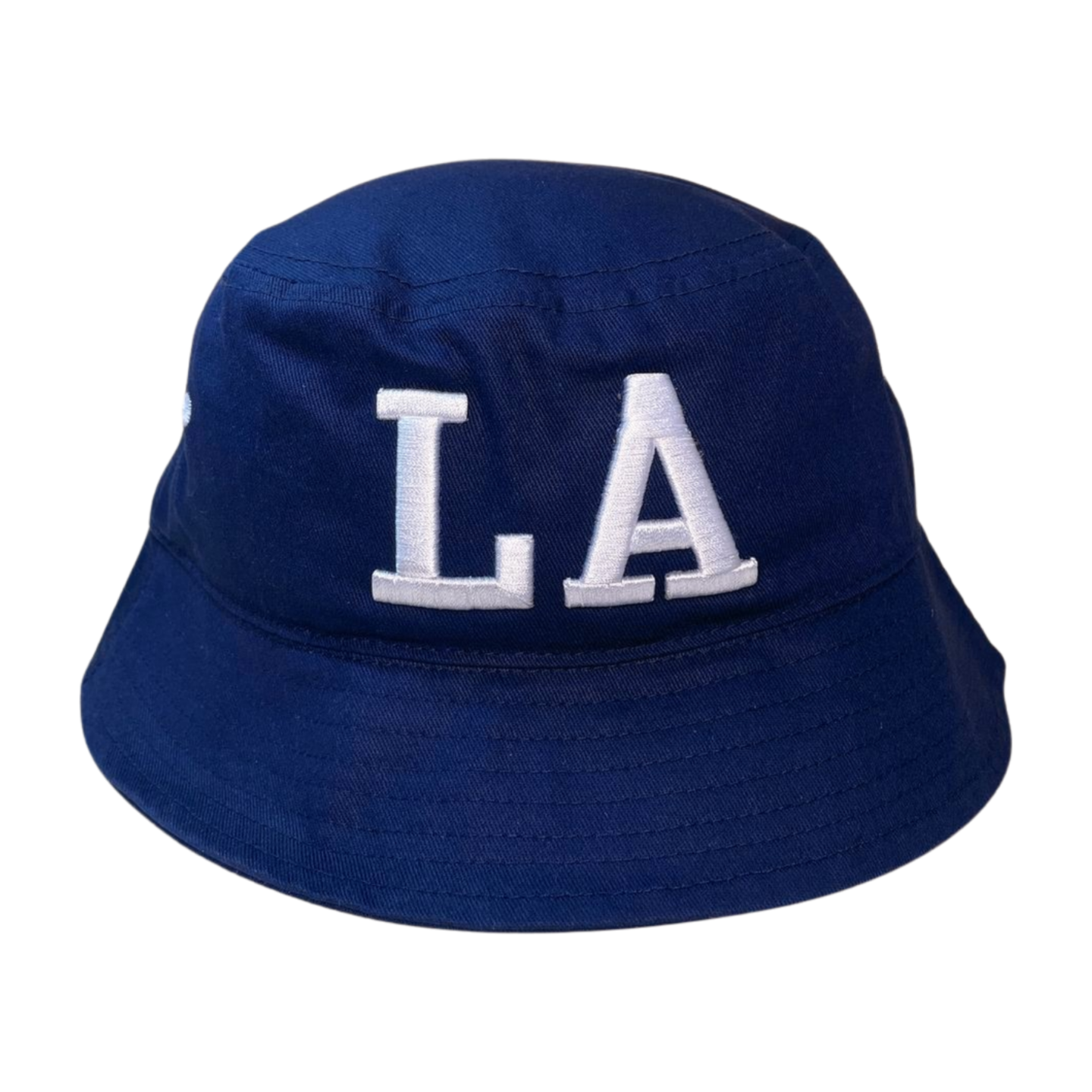 Bucket with College Font LA Embroidery Contrasted Thread Color - NAVY/WHT - Burzip Wholesale
