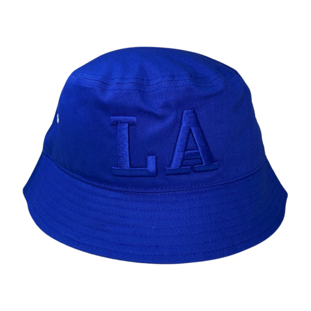 Bucket with College Font LA Embroidery Contrasted Thread Color - ROYAL/ROYAL - Burzip Wholesale