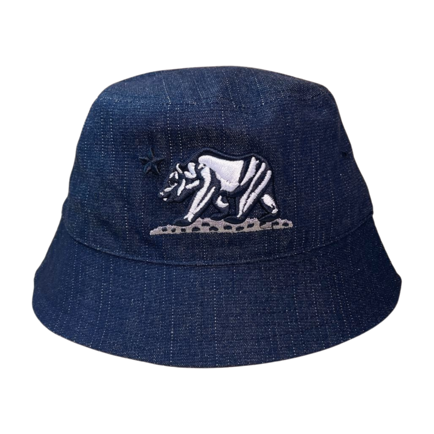 BUCKET-DZ-EMB WITH EMBROIDERY (HBC-BEAR) - D.BLUE DENIM - Burzip Wholesale