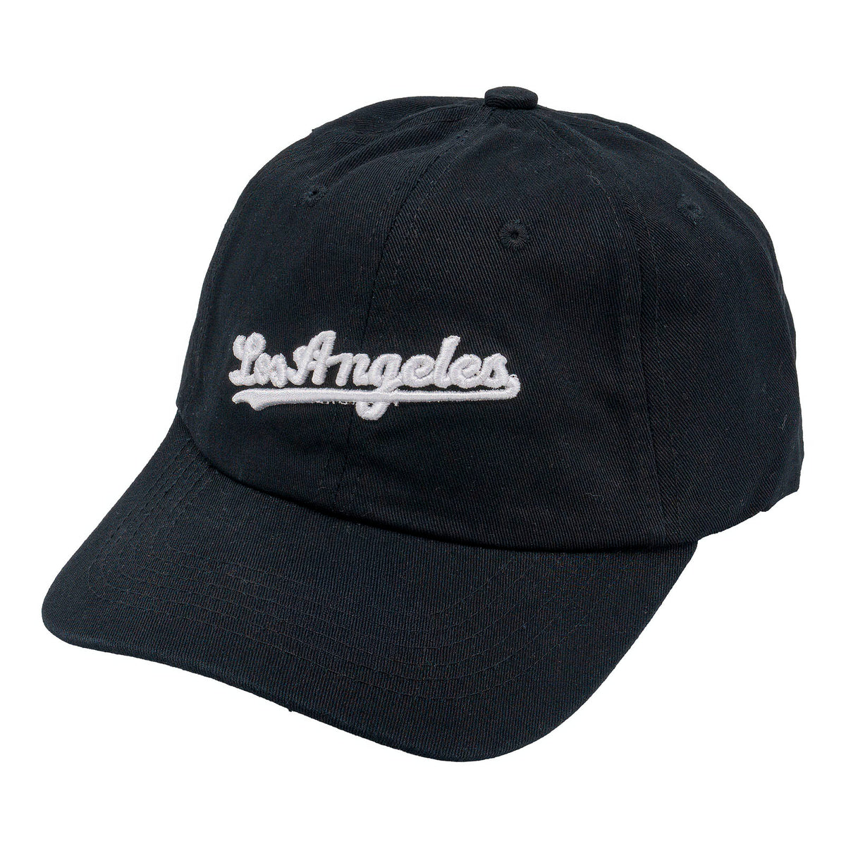 Los Angeles Script Angled Embroidered On Cotton Dad Hat Embcdh - selected color - Burzip Wholesale