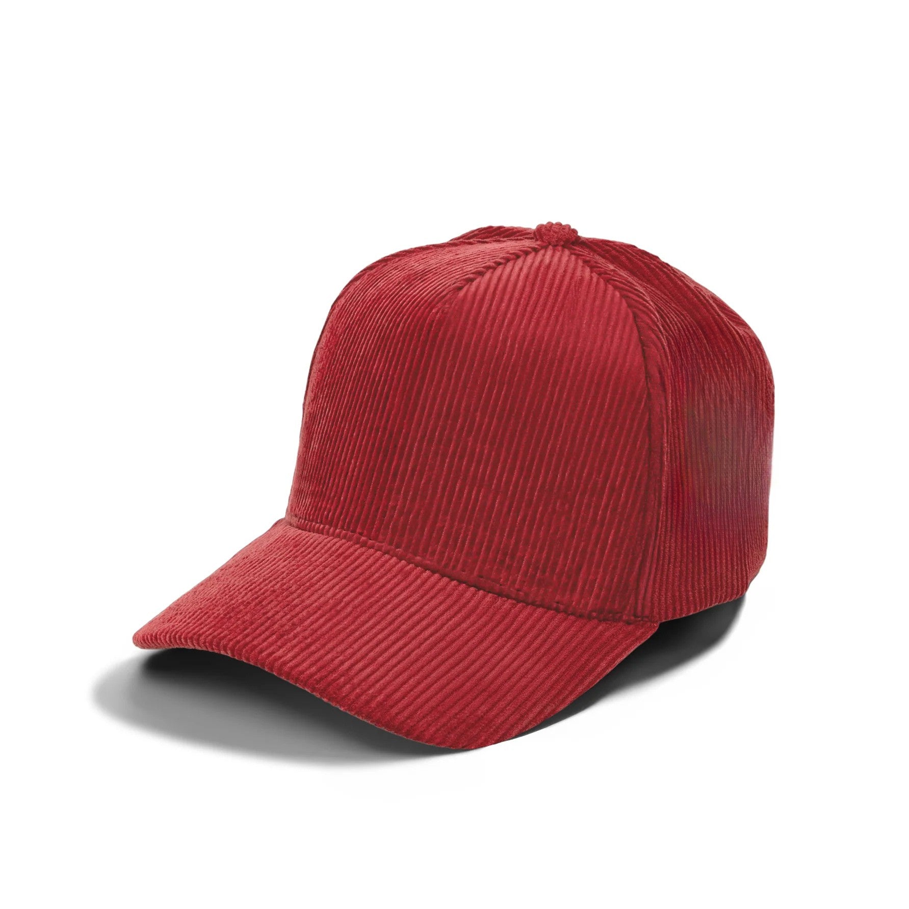 5panel Corduroy Fabric Solid Color Snapback Blank Caps 5fc - RED - Burzip Wholesale