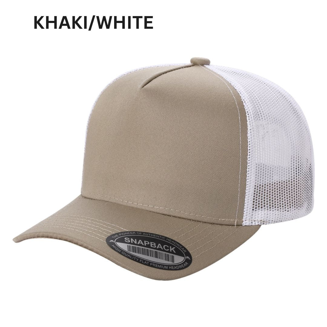 5panel Twill Crown Tracker Mesh Snapback 2tone 5trtm - D.GREY/WHITE - Burzip Wholesale