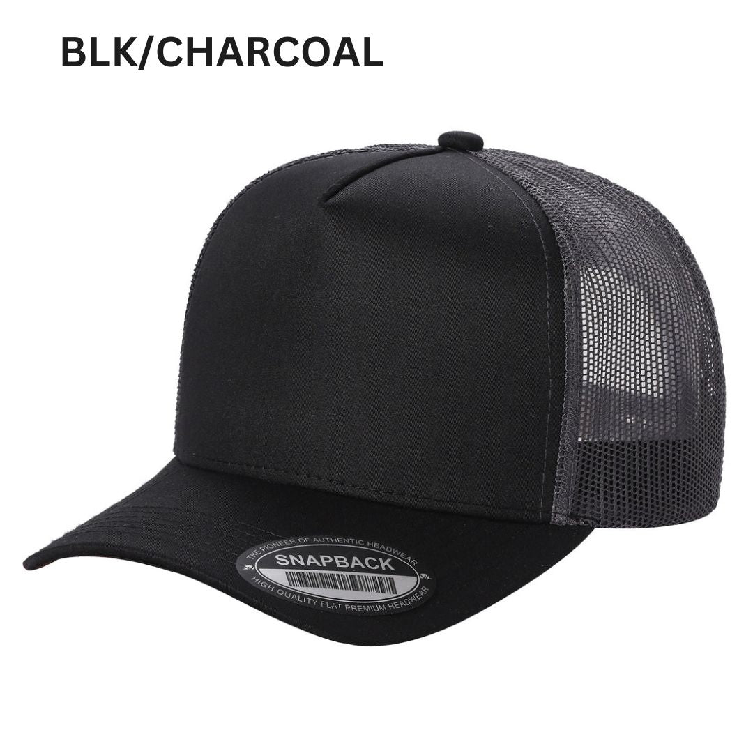 5panel Twill Crown Tracker Mesh Snapback 2tone 5trtm - BLK/N.GREEN - Burzip Wholesale