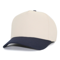 5 Panel Two Tone Structured Snapback Cap Tc - Cream Navy - Burzip Wholesale