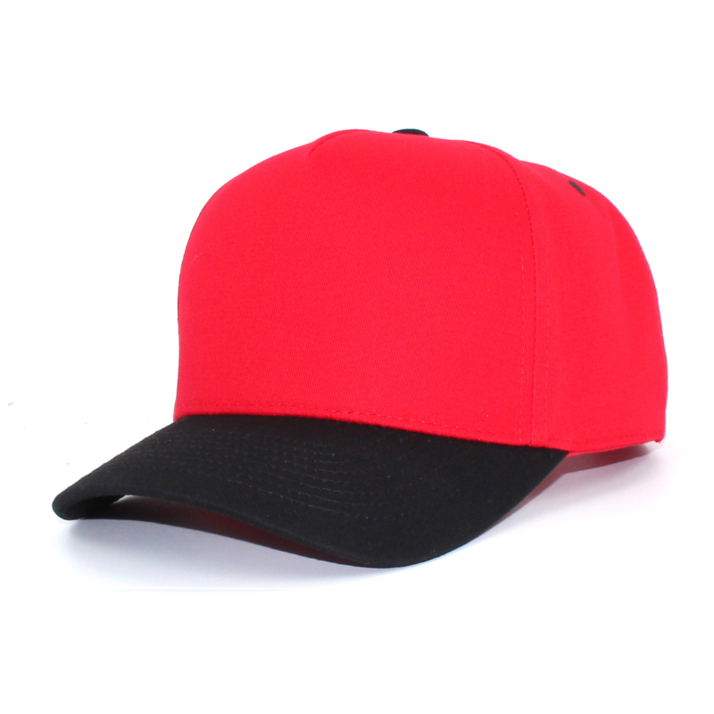 5 Panel Two Tone Structured Snapback Cap Tc - Red Black - Burzip Wholesale