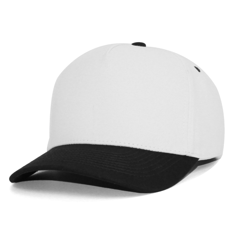 5 Panel Two Tone Structured Snapback Cap Tc - White Black - Burzip Wholesale