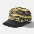 Wood Camo / Black wholesale 5 panel camouflage blank adjustable cap for embroidery and custom printing