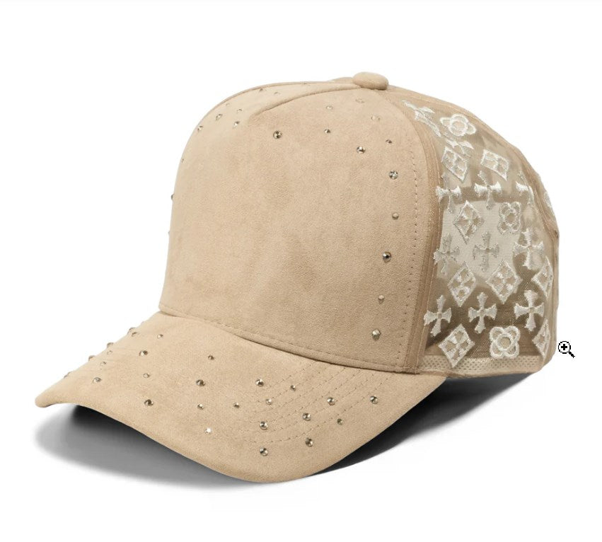 5 Panel Embroidered Side Logo Distressed Baseball Cap #5021 | Procap Wholesale - Beige - Burzip Wholesale