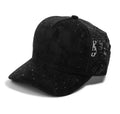 5 Panel Embroidered Side Logo Distressed Baseball Cap #5021 | Procap Wholesale - Black - Burzip Wholesale