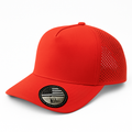 5 Panel Laser Perforated Cap Snapback #531L - Red - Burzip Wholesale