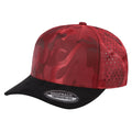 5panel Camo Crown W/ Laser Vented Back and Suede Bill Snapback Tccsl - RED/BLK - Burzip Wholesale