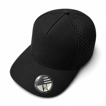 Black 533L wholesale 5 panel laser perforated adjustable blank snapback cap