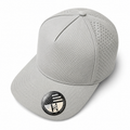 Light Grey 533L wholesale 5 panel laser perforated adjustable blank snapback cap