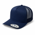 Navy Blue 5 Panel Curved Bill Mesh Snapback Cap #5PCM