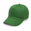 5 Panel Unstructured W/Rope front Snapback Plain cap #506R in K.GREEN - Style 5PCR-UNS | Burzip