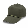 5 Panel Unstructured W/Rope front Snapback Plain cap #506R in OLIVE - Style 5PCR-UNS | Burzip