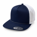 5 Panel High Profile Flat Bill Mesh Trucker Cap #5PFM