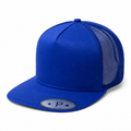 5 Panel High Profile Flat Bill Mesh Trucker Cap #5PFM