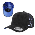 5Panel Suede Fabric Cap with Satin Gilding 5sstg - BLK/ROYAL/ROYAL - Burzip Wholesale