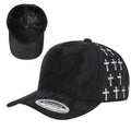 5Panel Suede Fabric Cap with Satin Gilding 5sstg - BLK/GILDING/GILDING - Burzip Wholesale