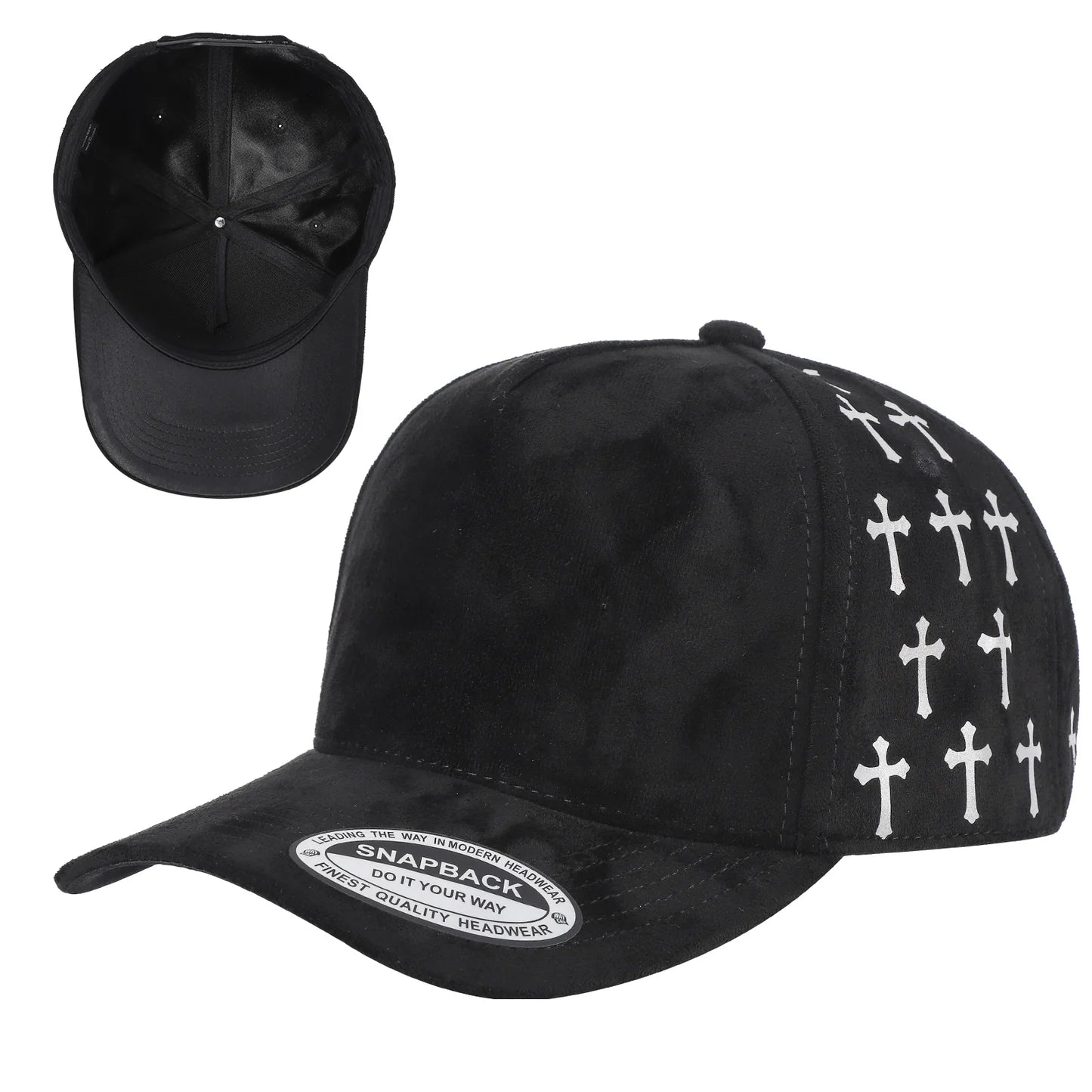 5Panel Suede Fabric Cap with Satin Gilding 5sstg - BLK/GILDING/GILDING - Burzip Wholesale