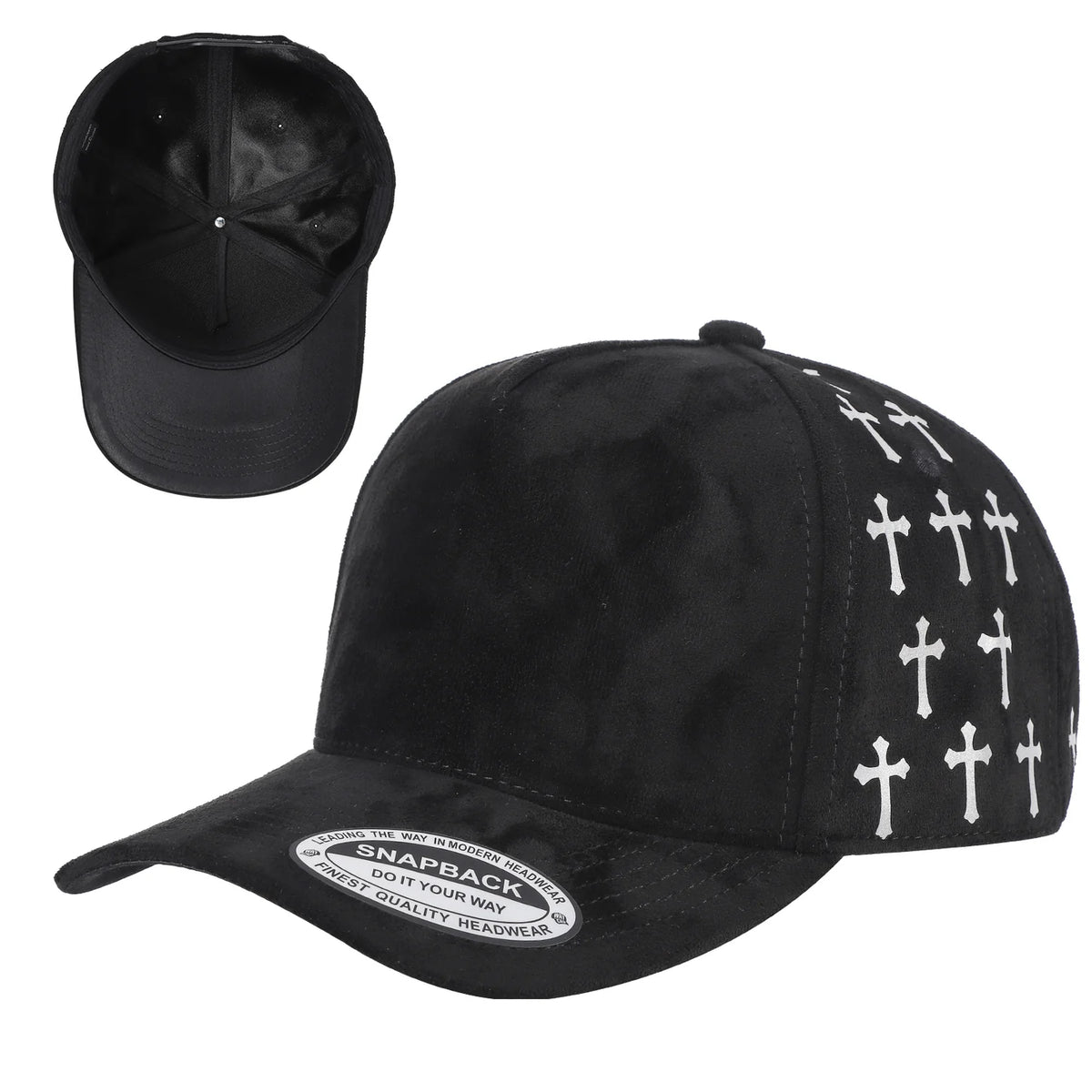 5Panel Suede Fabric Cap with Satin Gilding 5sstg - BLK/GILDING/GILDING - Burzip Wholesale
