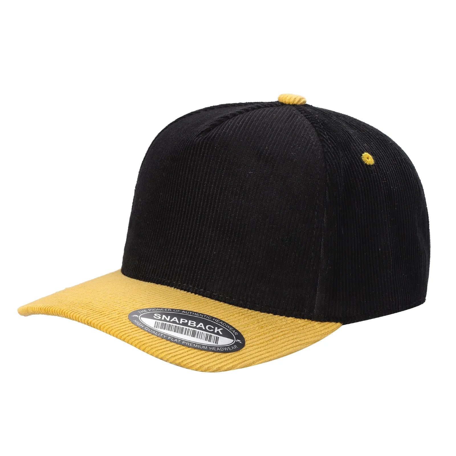 5panel Twill Head Corduroy Bill Blank Baseball Cap TCFC2 - BLACK/WINE - Burzip Wholesale