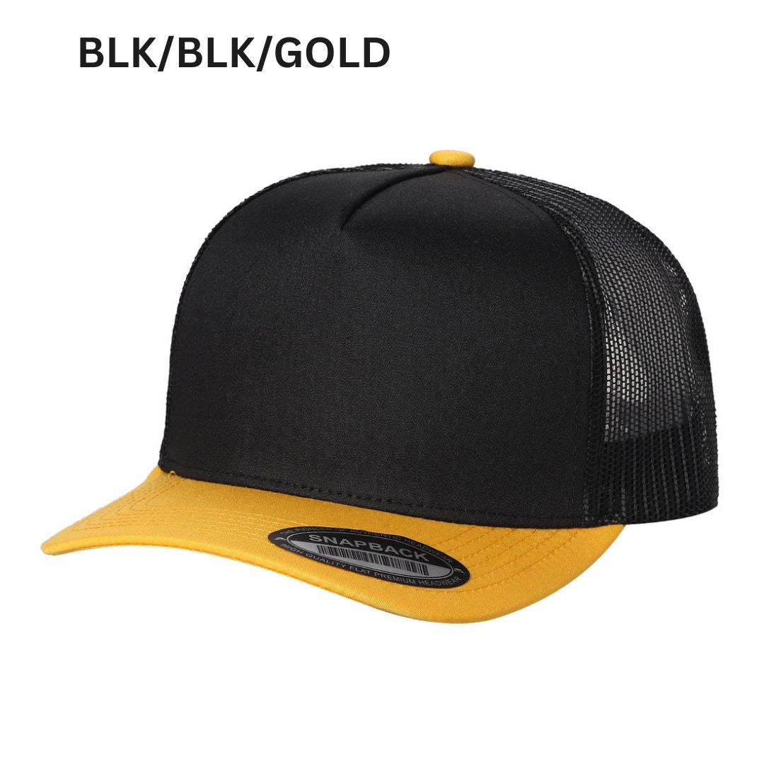 5panel Twill Crown Tracker Mesh Snapback 2tone 5trtm - BLK/H.PINK - Burzip Wholesale
