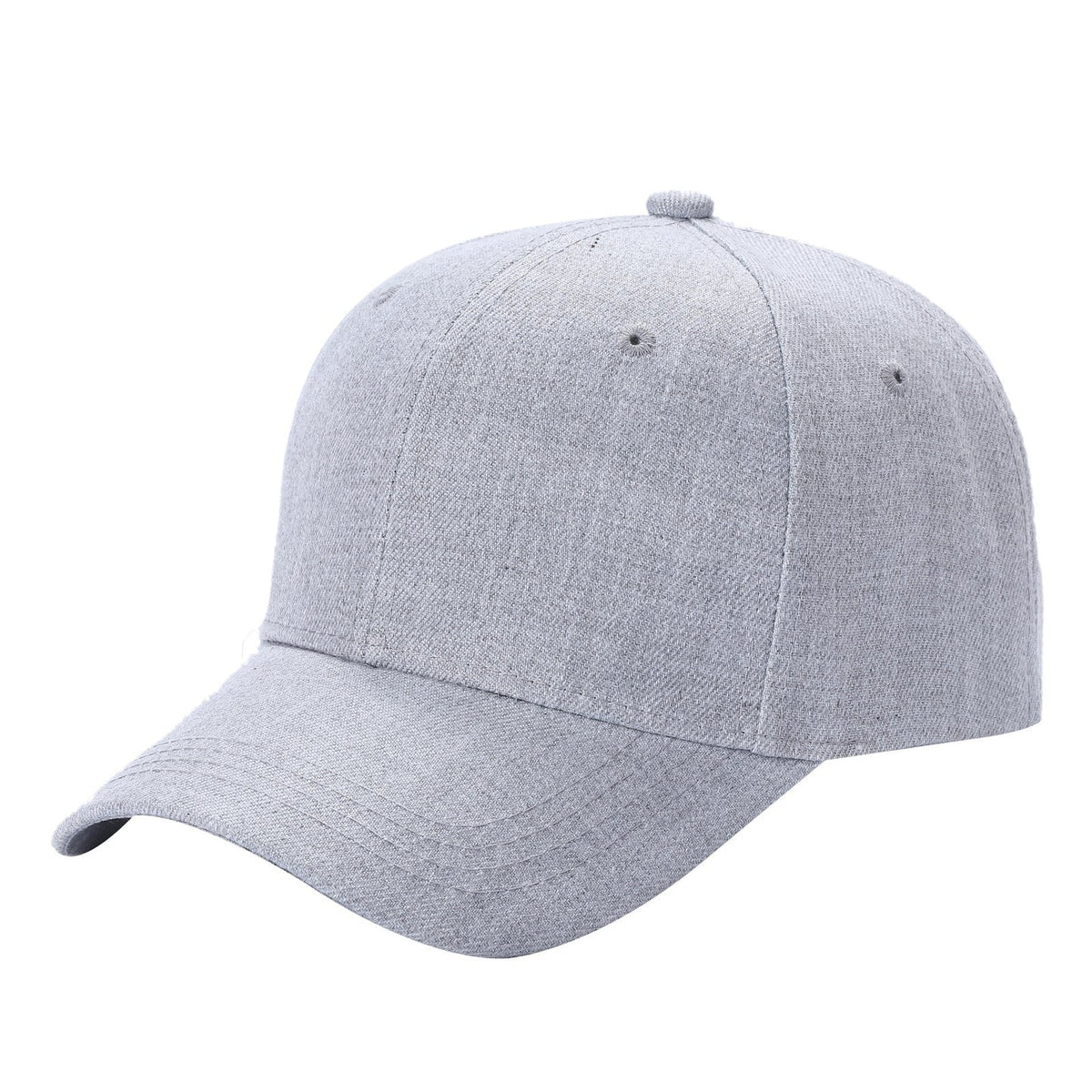 6 Panel CVC Plain Velcro Baseball Cap 600 in GREY-HEATHER - Style 600 | Burzip