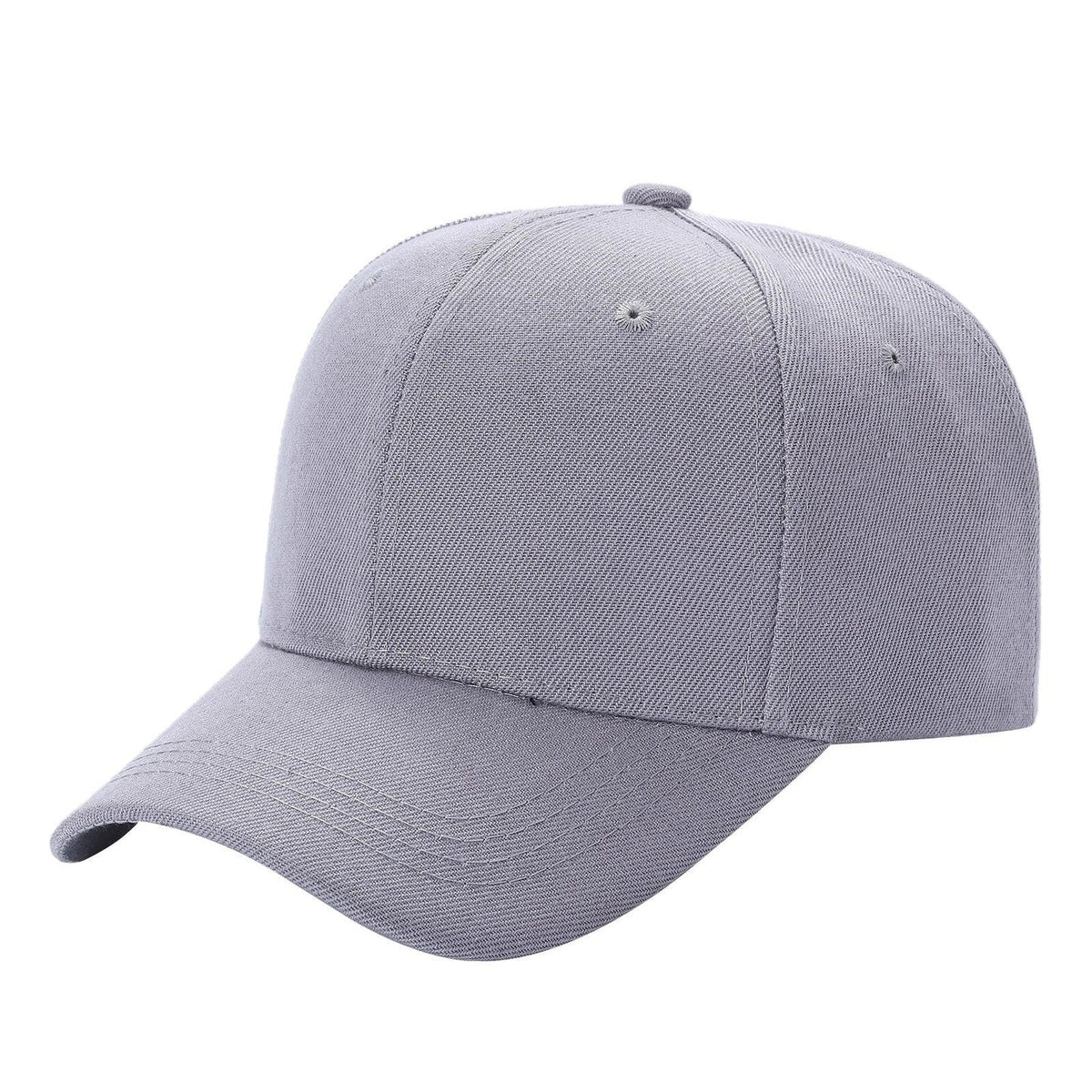 6 Panel CVC Plain Velcro Baseball Cap 600 in GREY-LIGHT - Style 600 | Burzip