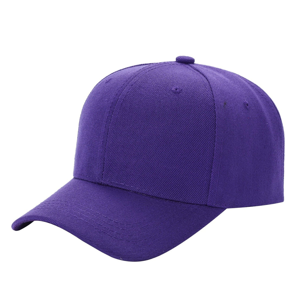 6 Panel CVC Plain Velcro Baseball Cap 600 in PURPLE - Style 600 | Burzip