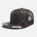 Black MultiCam YP Classic 6006MC wholesale six panel flat bill camouflage trucker mesh cap