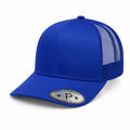 6 Panel Trucker mesh back Snapback Plain Cap #606M in ROYAL - Style 6PCM | Burzip