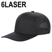 6panel Laser Performance Cap Adjustable Snap Back Hat 6laser - BLK - Burzip Wholesale