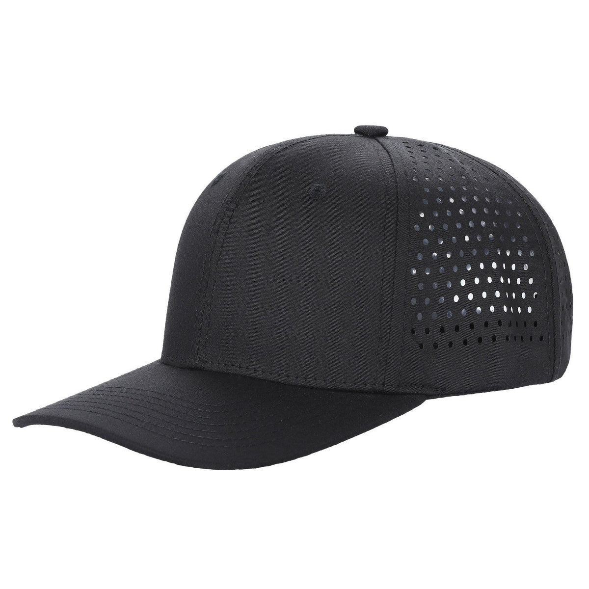 7panel Laser Vented Back Snapback Flatbill Cap 7laser - selected color - Burzip Wholesale