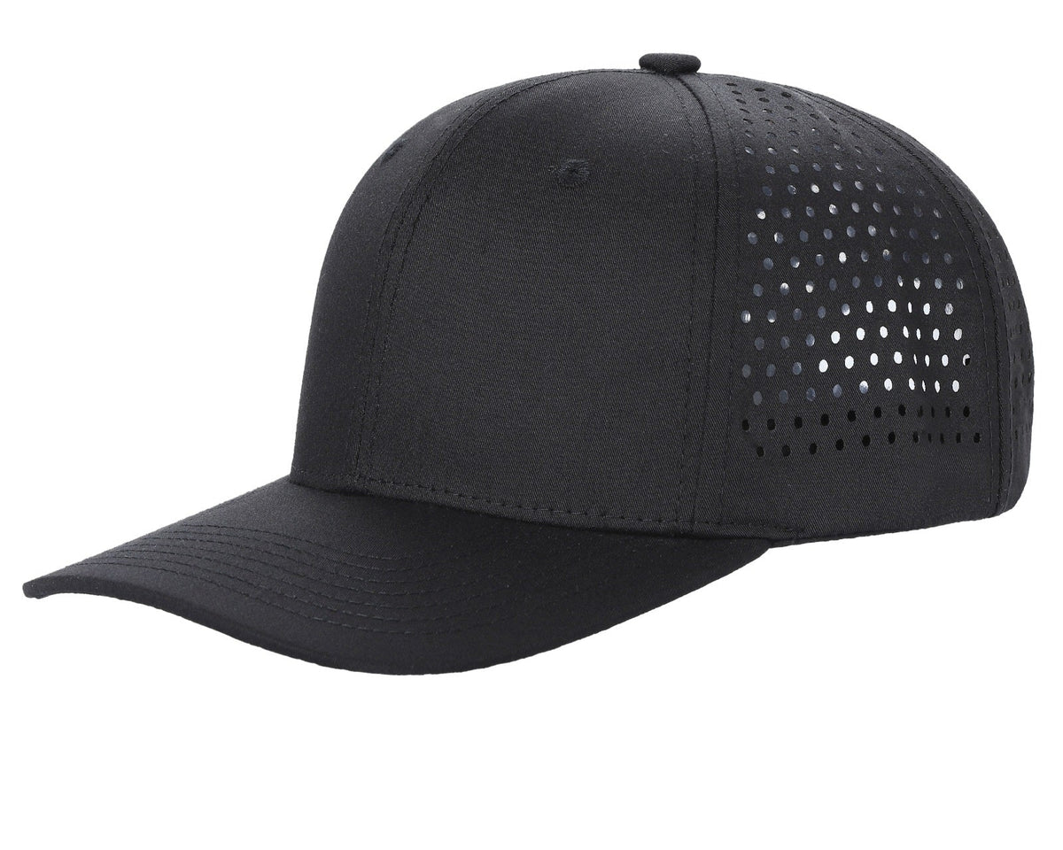 7panel Laser Vented Back Snapback Flatbill Cap 7laser - selected color - Burzip Wholesale