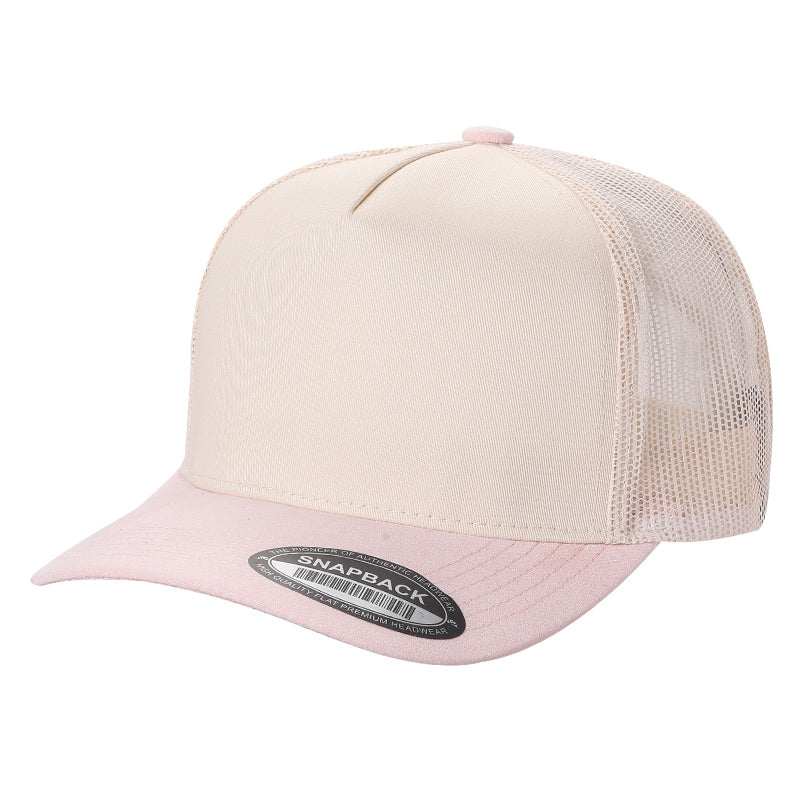 5panel Twillcrown Mesh Back Suede Bill Blank Caps Tcms - selected color - Burzip Wholesale