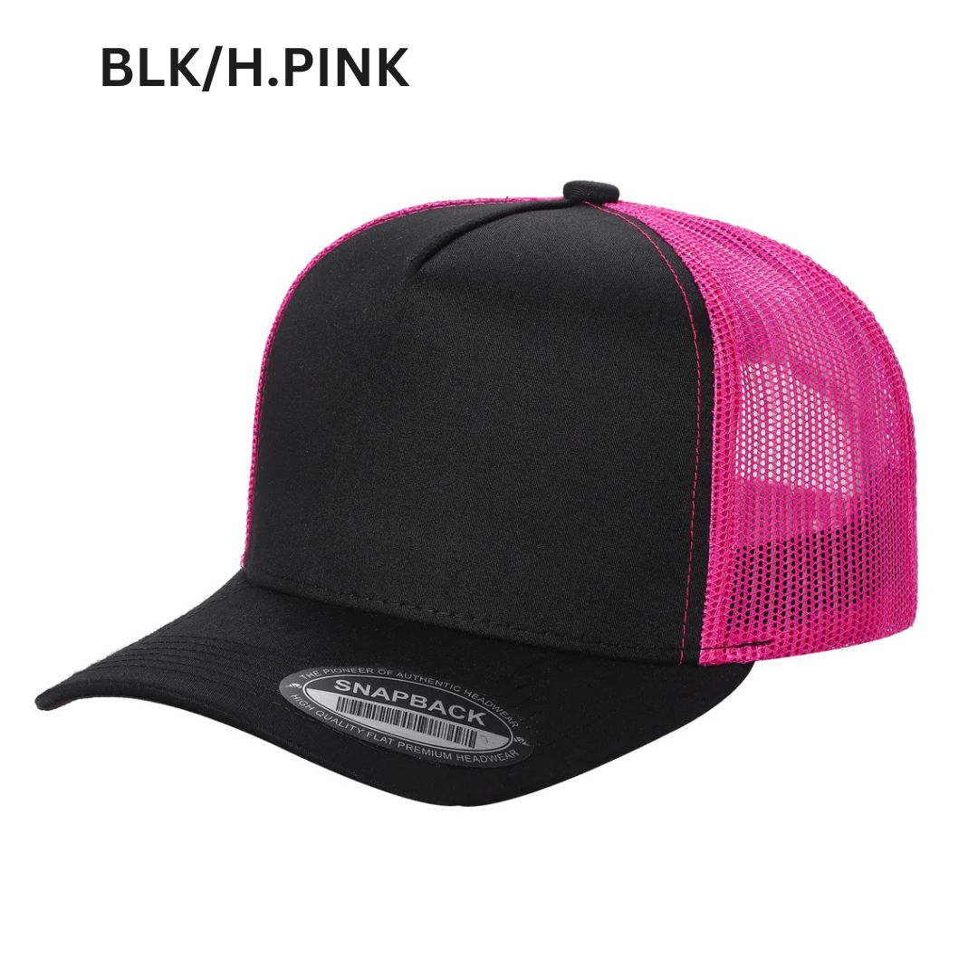 5panel Twill Crown Tracker Mesh Snapback 2tone 5trtm - BLK/ROYAL - Burzip Wholesale