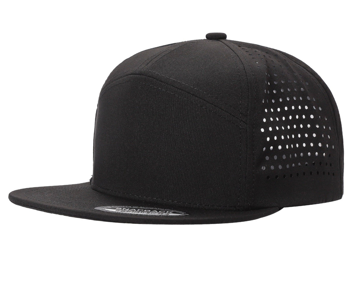 7panel Laser Vented Back Snapback Flatbill Cap 7laser - 7LASER-RED - Burzip Wholesale