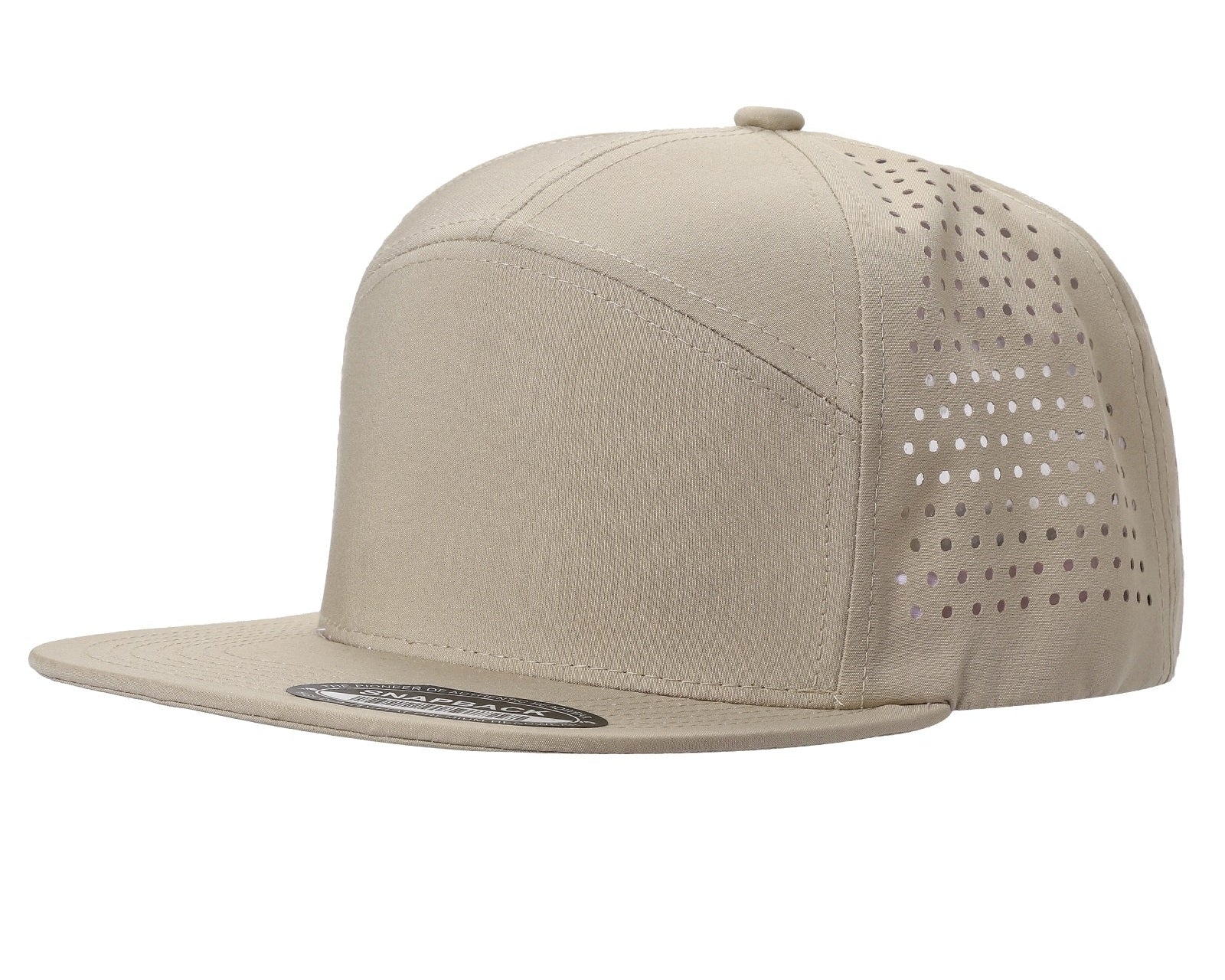 7panel Laser Vented Back Snapback Flatbill Cap 7laser - 7LASER-OLIVE - Burzip Wholesale
