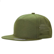 7panel Laser Vented Back Snapback Flatbill Cap 7laser - 7LASER-BLK - Burzip Wholesale