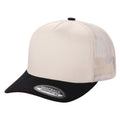 5panel Twillcrown Mesh Back Suede Bill Blank Caps Tcms - TAN/RED - Burzip Wholesale