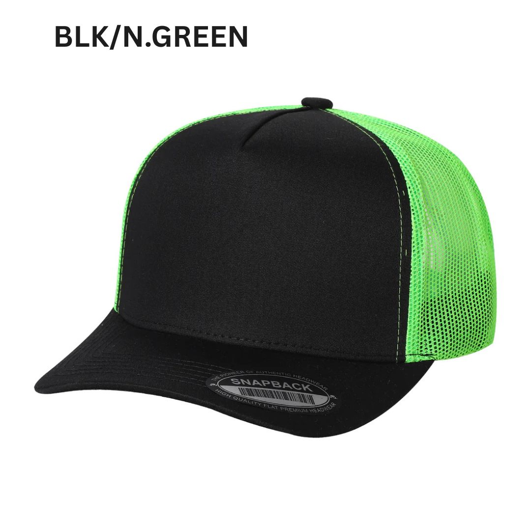 5panel Twill Crown Tracker Mesh Snapback 2tone 5trtm - BLK/WHITE - Burzip Wholesale