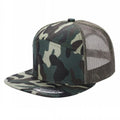 7panel Flatbill Trucker Mesh Snapback Blank Hats 7ftm - 2-D.green/wht - Burzip Wholesale