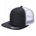 7panel Flatbill Trucker Mesh Snapback Blank Hats 7ftm - 2-Olive/blk - Burzip Wholesale