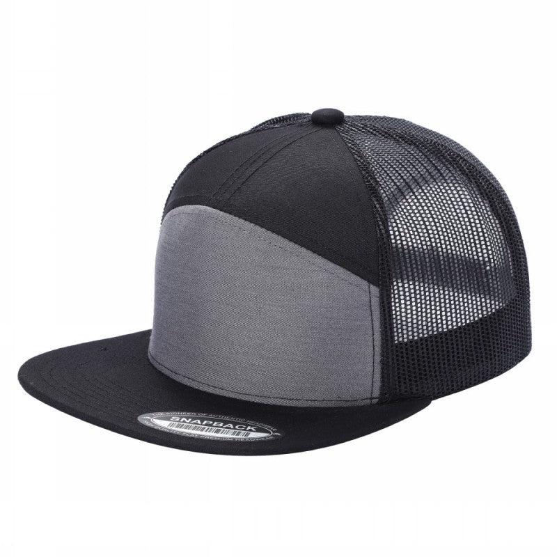 7panel Flatbill Trucker Mesh Snapback Blank Hats 7ftm - RED - Burzip Wholesale