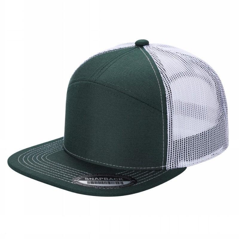 7panel Flatbill Trucker Mesh Snapback Blank Hats 7ftm - 2-Roy/wht - Burzip Wholesale