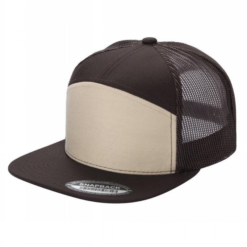 7panel Flatbill Trucker Mesh Snapback Blank Hats 7ftm - 2-Camo/olive - Burzip Wholesale