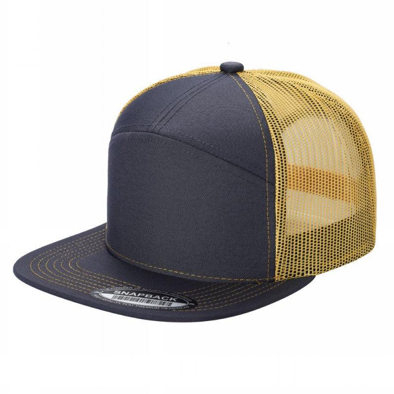 7panel Flatbill Trucker Mesh Snapback Blank Hats 7ftm - selected color - Burzip Wholesale
