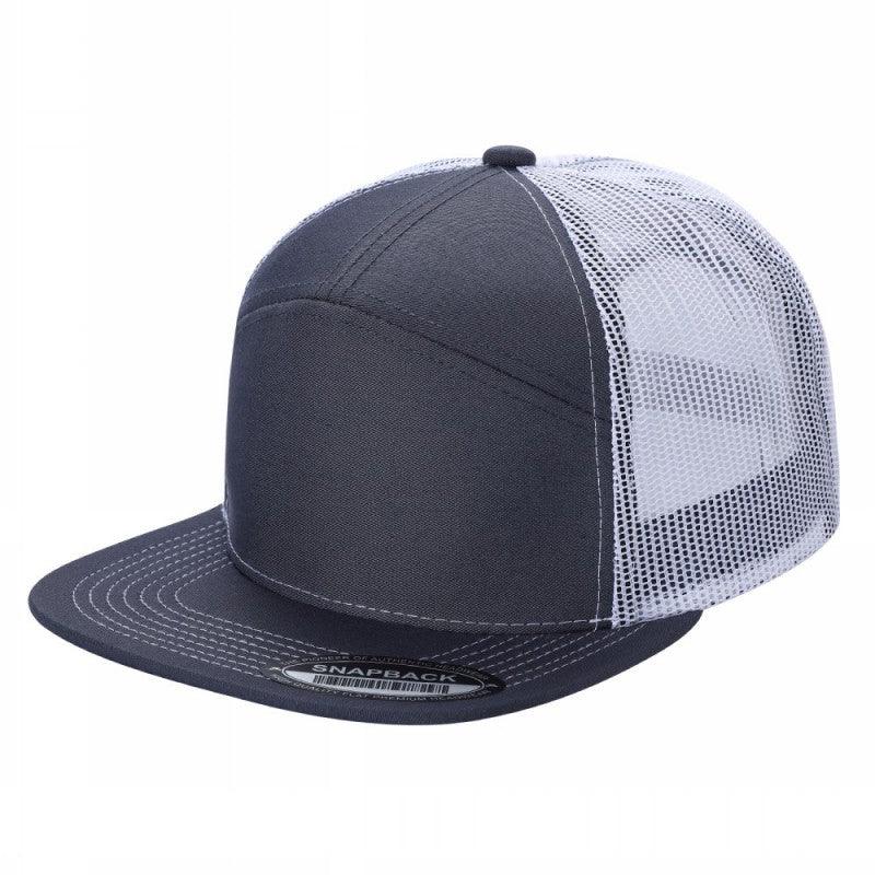 7panel Flatbill Trucker Mesh Snapback Blank Hats 7ftm - selected color - Burzip Wholesale